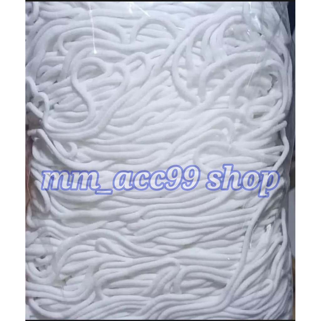 COD1 ROLL (+-500 Meter) PREMIUM Karet Masker Bulat / Karet Elastis 2 mm WARNA PUTIH
