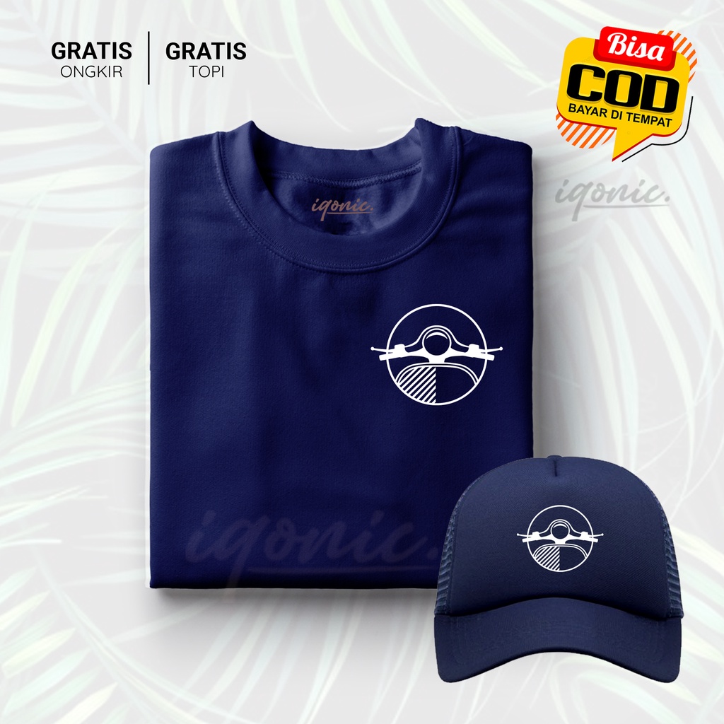 BONUS TOPI !!! Kaos Distro Pria Kaos Polos combed 30s Kaos Cewek vespa Keren X Gold premium