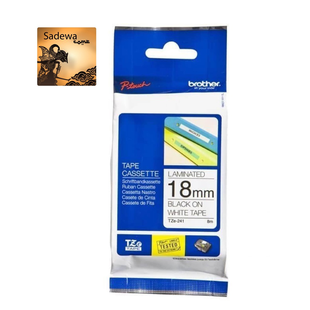 

BROTHER TAPE CASSETTE BLACK ON WHITE 18MM