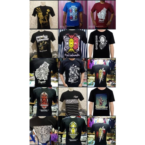 Baju Kaos Etnik Mandau Dayak kalimantan