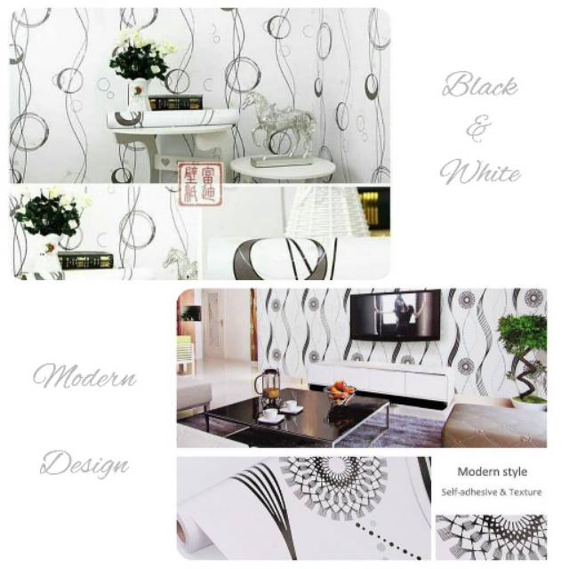 Wallpaper lingkaran hitam- wallpaper sticker hitam putih - WALLPAPER hitam putih