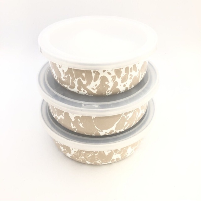 Kedaung Mixing Bowl set 14,16,18 cm/enamel blirik/enamel blurik/mangkok jadul/mangkok enamel