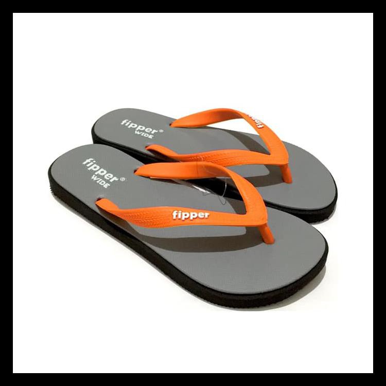 Termurah Sandal Fipper Wide Grey Black Orange Promo Murah