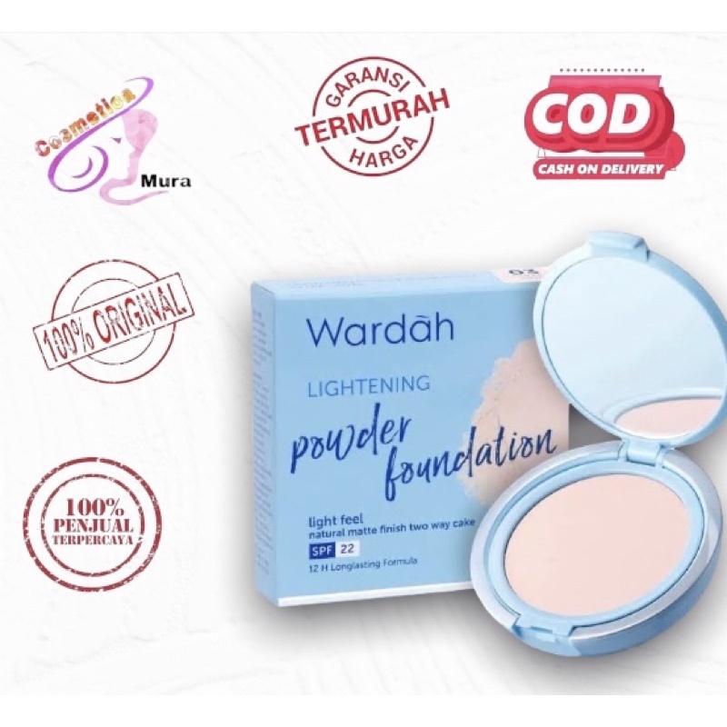 pake kaca - TERBARU !!! WARDAH LIGHTENING POWDER FOUNDATION LIGHT FEEL / wardah two way cake /bedak padat wardah