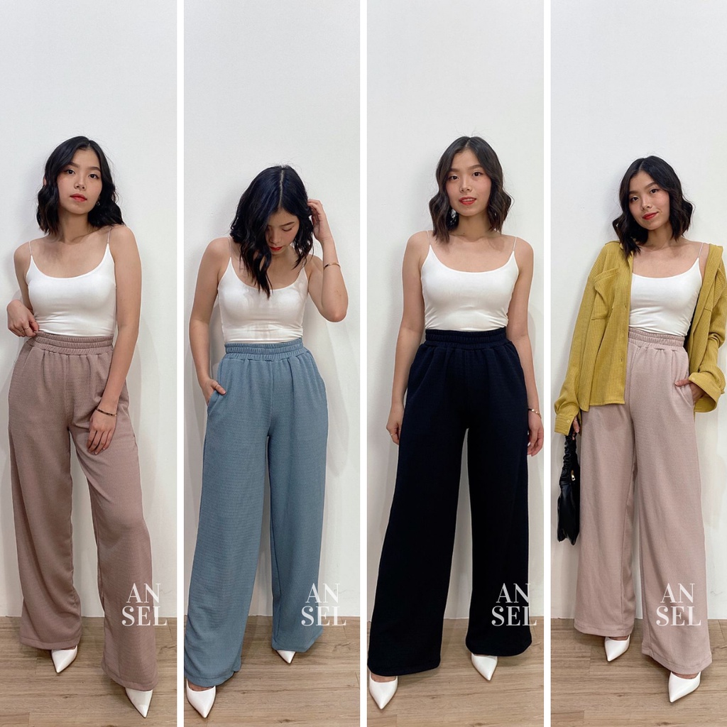 Uniqlo Knit - Celana Kulot Knit Highwaist - Cullote Pants - Celana Wanita