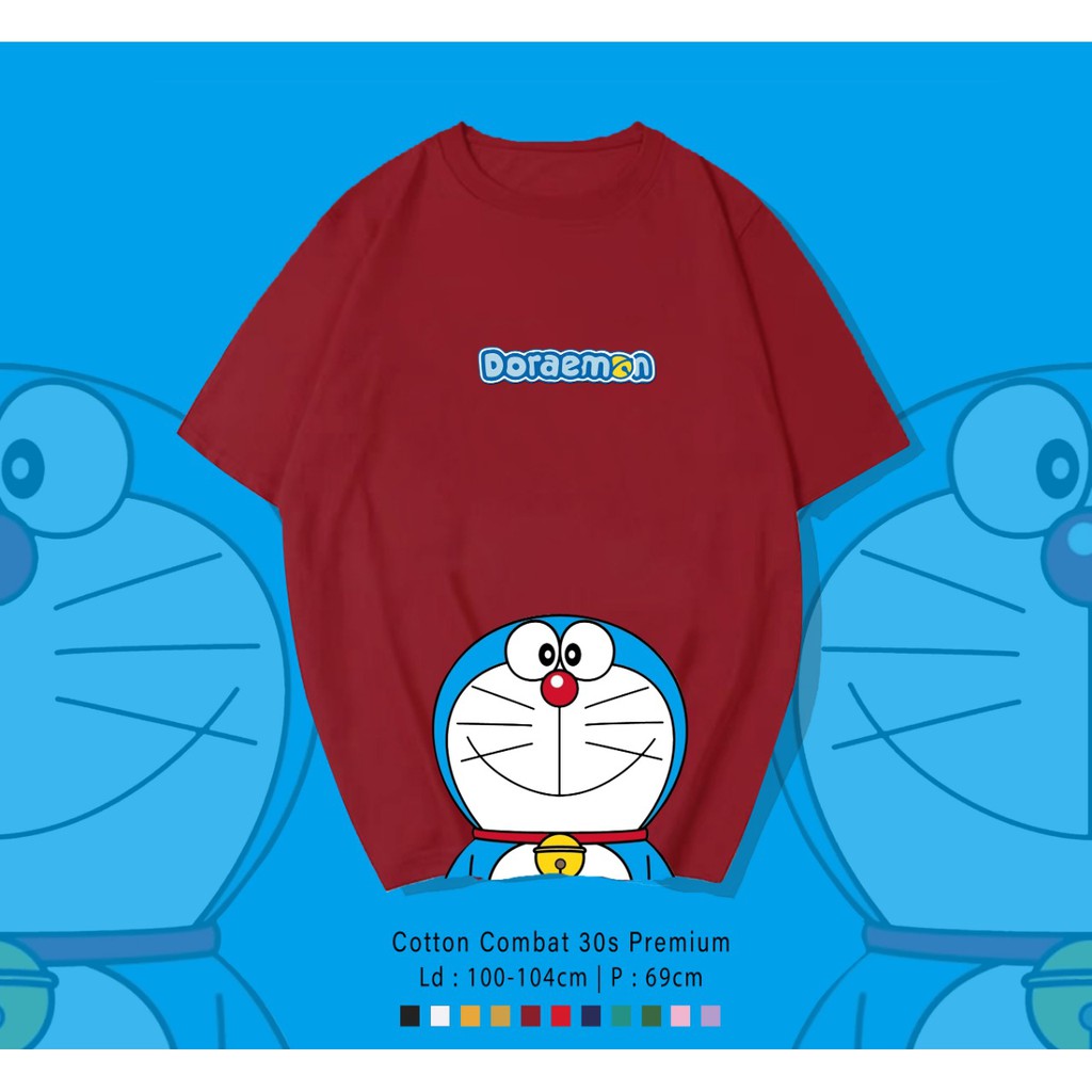 DORAEMON FACE  / TERMURAH BAJU KAOS KATUN WANITA/ PRIA UNISEX LENGAN PENDEK / TUMBLR TEE