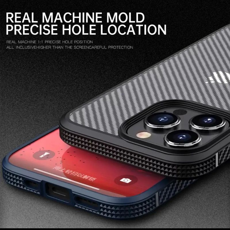 IPHONE 13 PRO MAX IPHONE 13 PRO IPHONE 13 Silikon Case Hybrid Carbon Shockproof Matte Clear