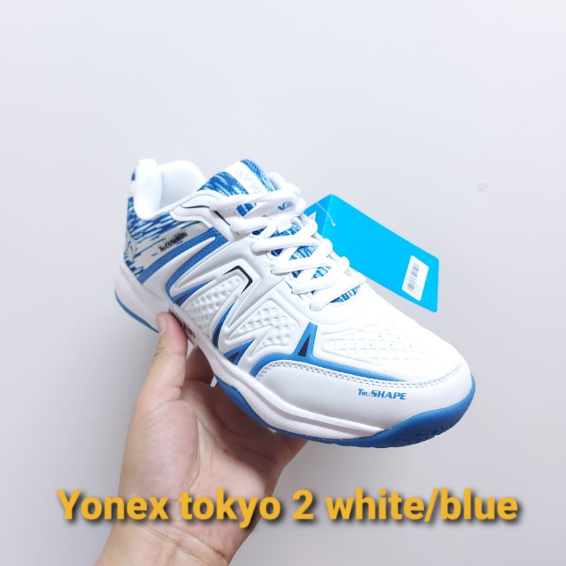 SEPATU BADMINTON YONEX TOKYO 2 WHITE BLUE ORIGINAL