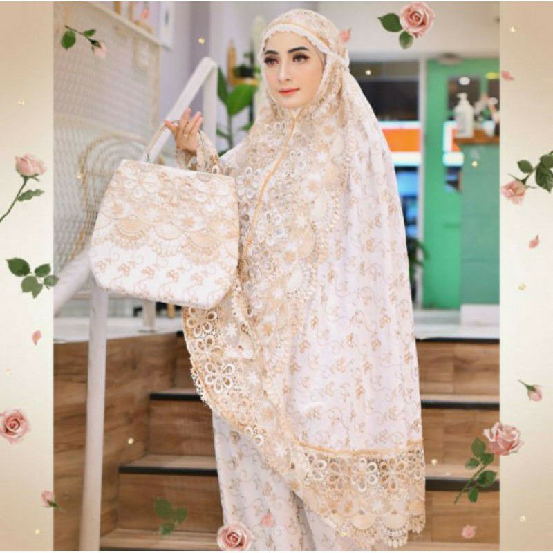 Mukena dewasa premium sutra paris prada princes+ tas behel