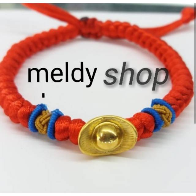 Gelang tali merah cina yenpou imitasi emas hongkong import premium