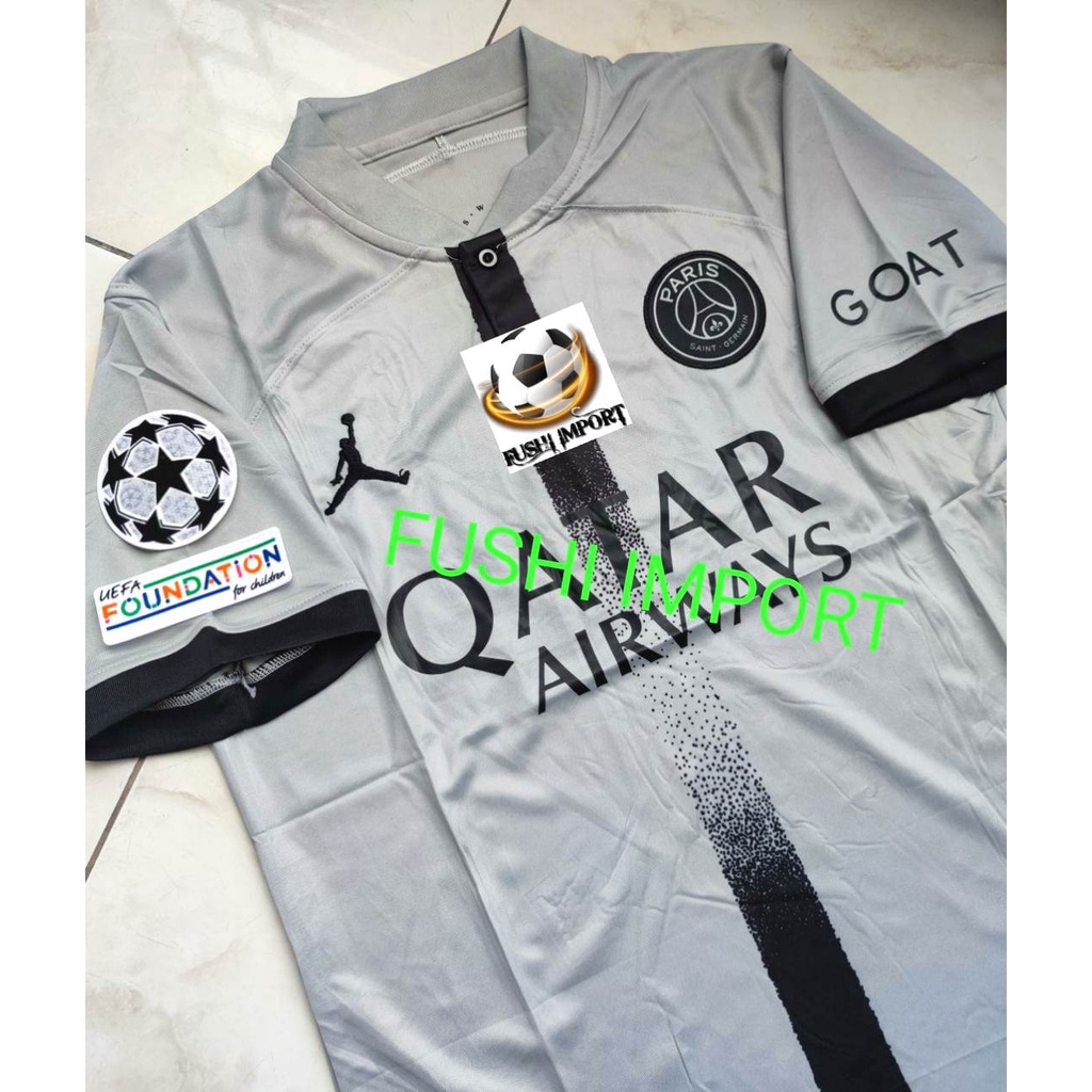 Jersey Baju Bola PSG Away Full Patch 2022 2023 Grade Ori