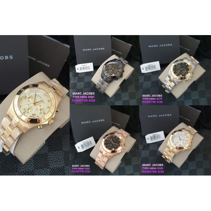 JAM TANGAN PRIA WANITA | RANTAI | KULIT | KARET | MURAH | - MARC JACOBS STRAP ALL STAINLESS STEEL OR