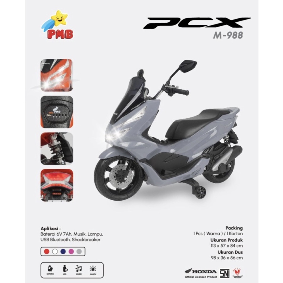 Motor Aki Anak Honda PMB PCX 988 M988 Motor Mainan Anak Murah