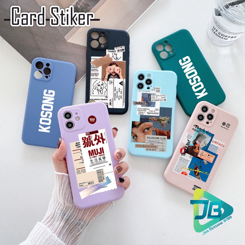 CASE CASING SOFTCASE SILIKON MACARON PELINDUNG KAMERA CARD STIKER OPPO VIVO SAMSUNG XIAOMI REALME IPHONE ALL TYPE JB5378