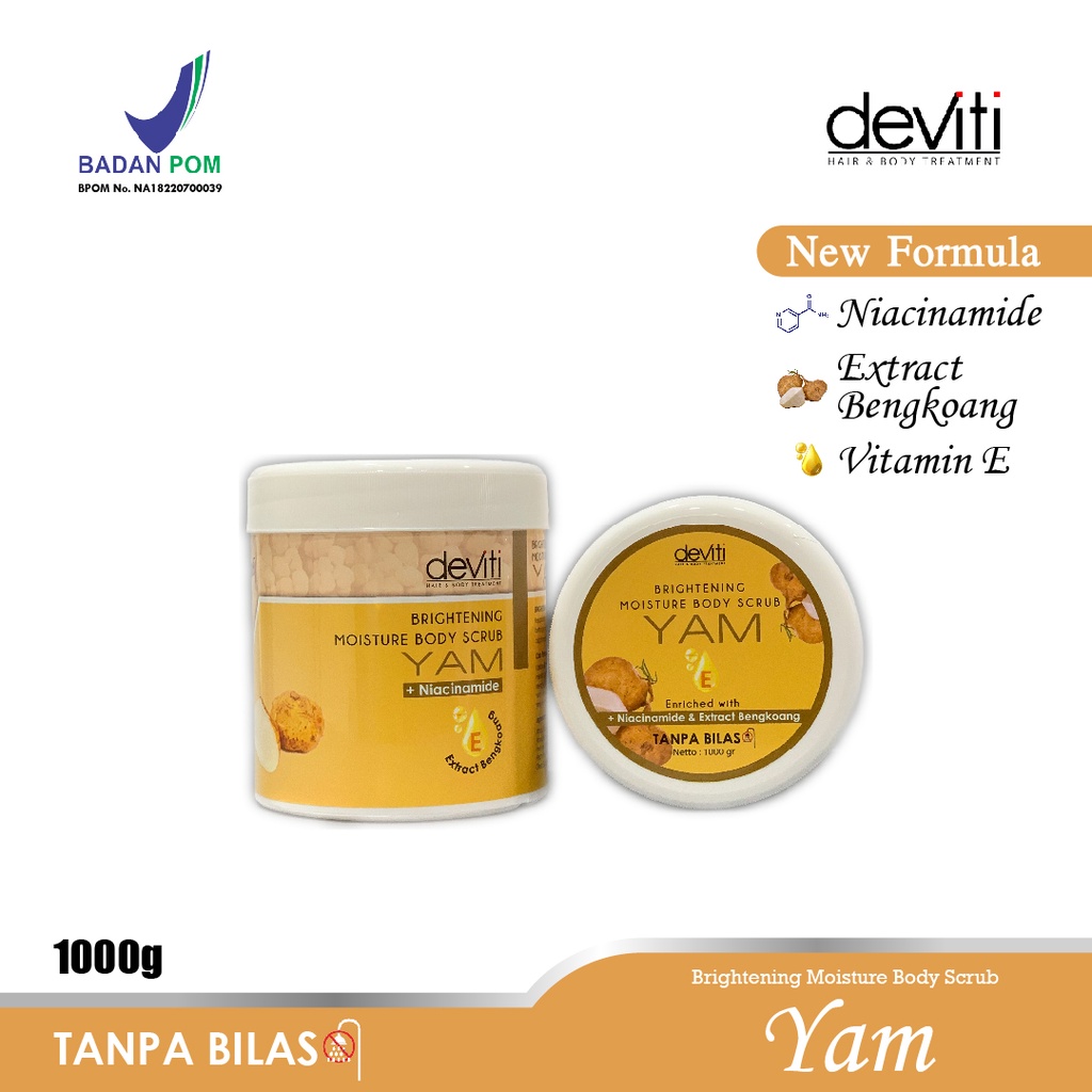 Deviti Moisture Body Scrub YAM 1Kg Mencerahkan dan Melembabkan Kulit