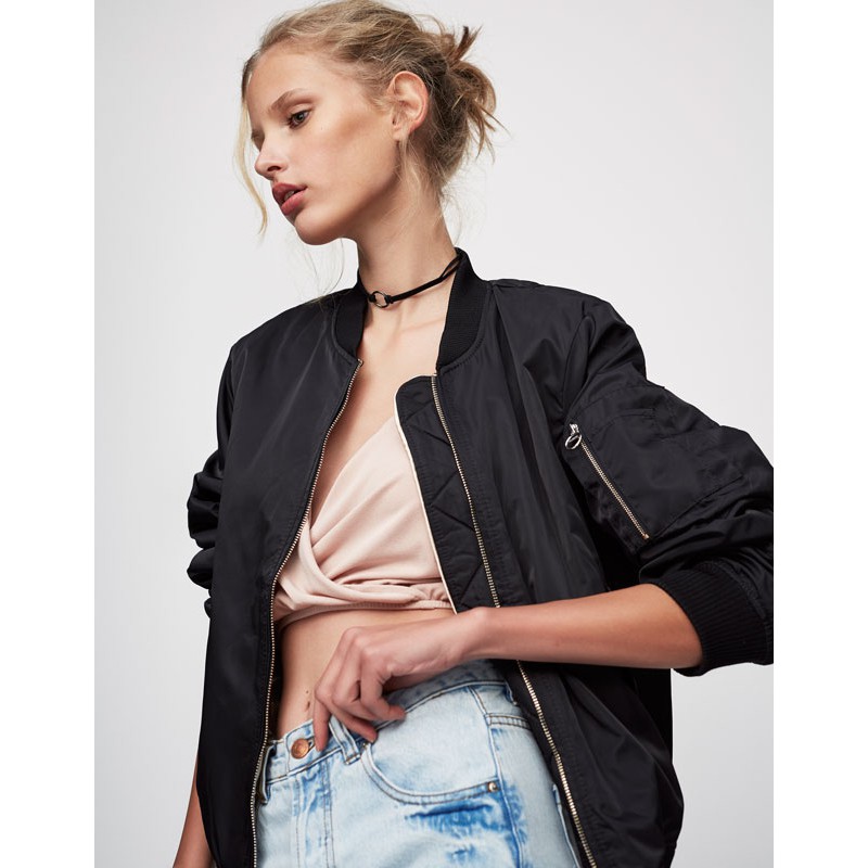 Jastip pull & bear basic bomber jacket