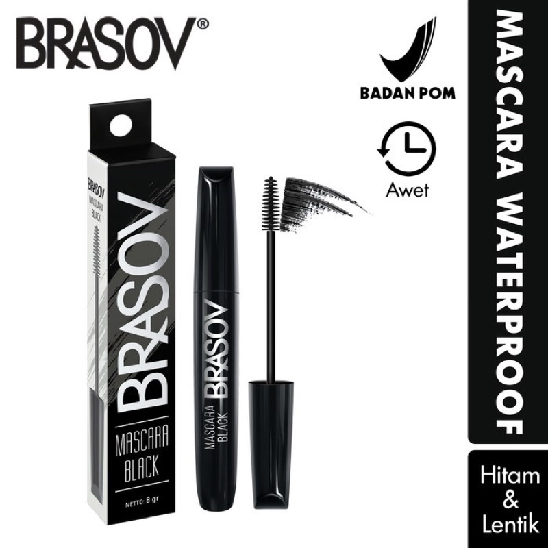 BRASOV Kosmetik Makeup Maskara 8G BPOM Eyelash Mascara Black Anti Air