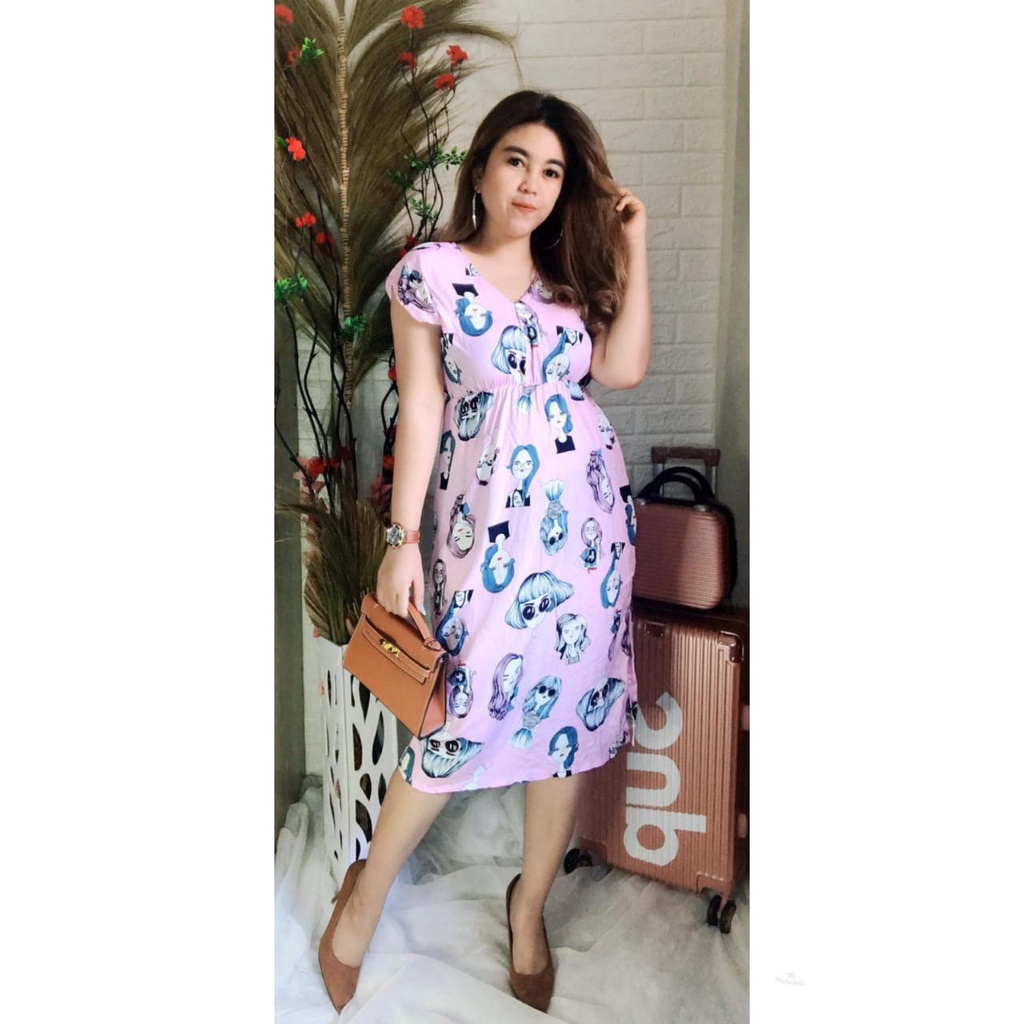 Daster Dress Manohara Bali-MN - RETRO PINK