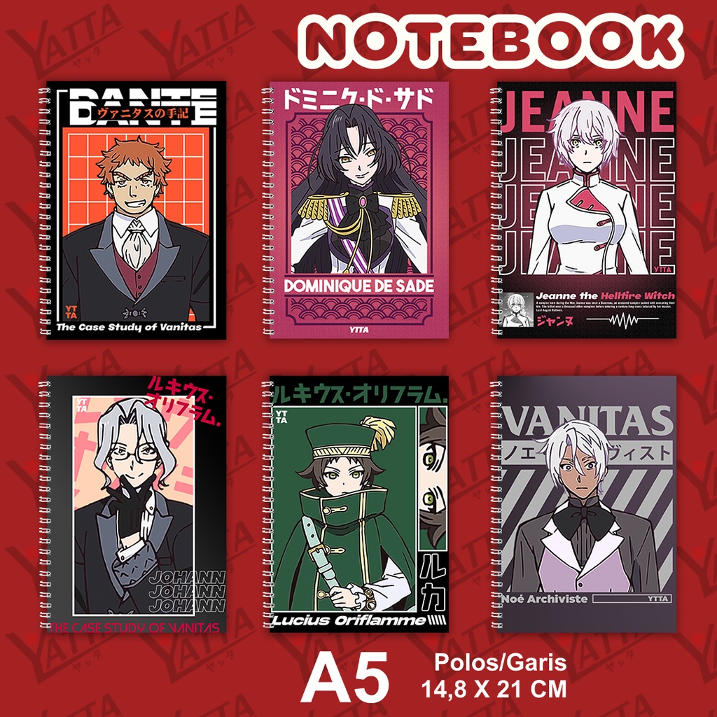 

Notebook Anime Vanitas no Carte! Ukuran A5 14,6 x 21 cm