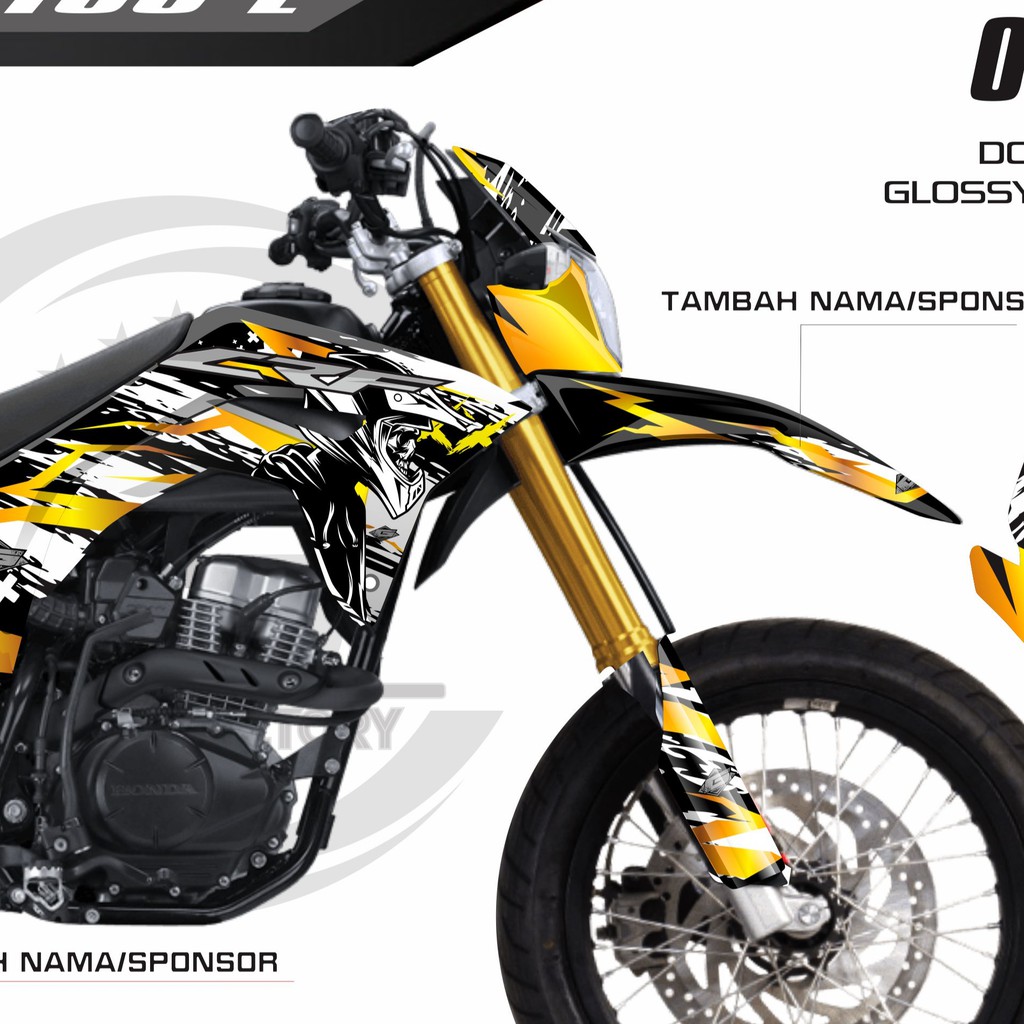 DECAL CRF 150L SUPERMOTO MILITAN WARNA GOLD FULLBODY K007