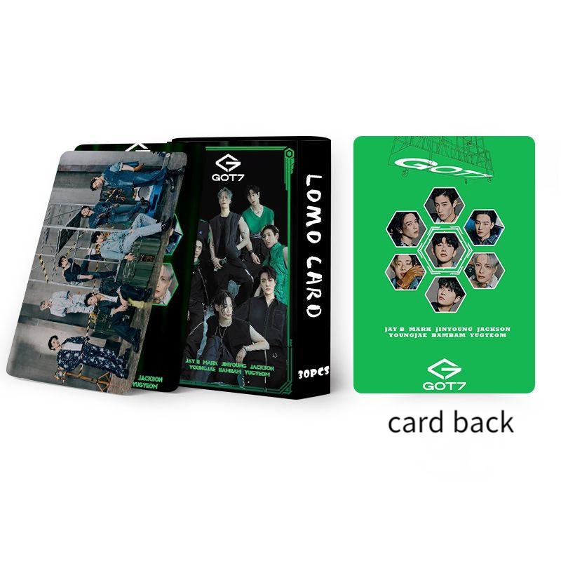 30 Pcs / box Kartu Lomo Foto Dua Sisi Desain Album GOT7