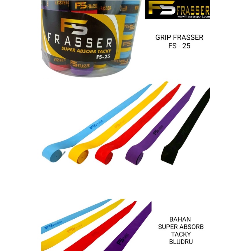 Frasser Grip Raket Badminton FS25  Bahan Bludru
