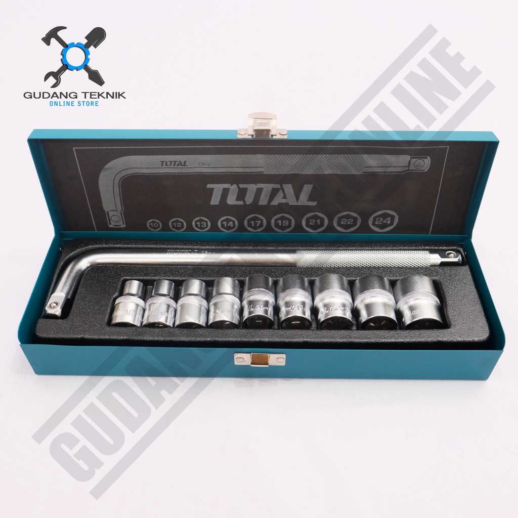 Kunci Shock 1/2&quot; 1 Set 10Pcs TOTAL THTL121101 /  Kunci Sok 1/2 Inch 10 Pcs - Kunci Socket THTL 121101 TOTAL