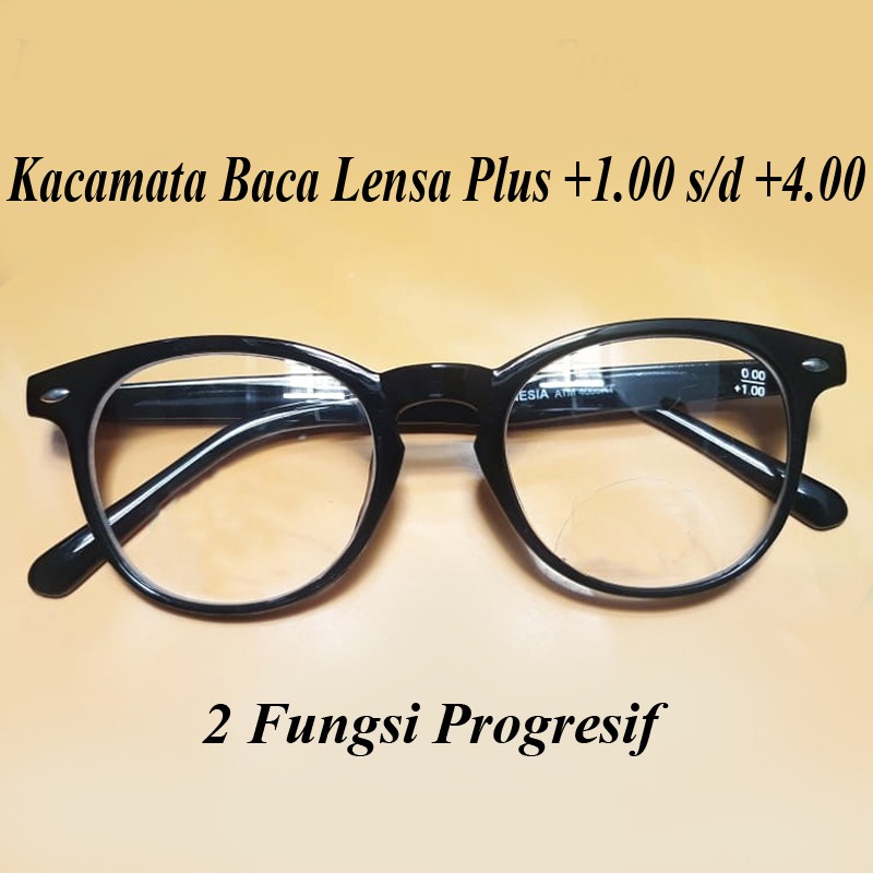 Kacamata 2 Fungsi Progresif Plus (+) dari +1.00 - +4.00 Kacamata Pria Wanita Fashion Korean Style