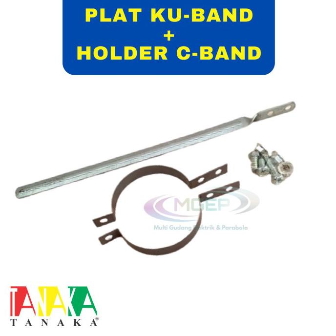 Pelat Paralel Ku band + Holder C band LNB Tanaka Merah Super Murah