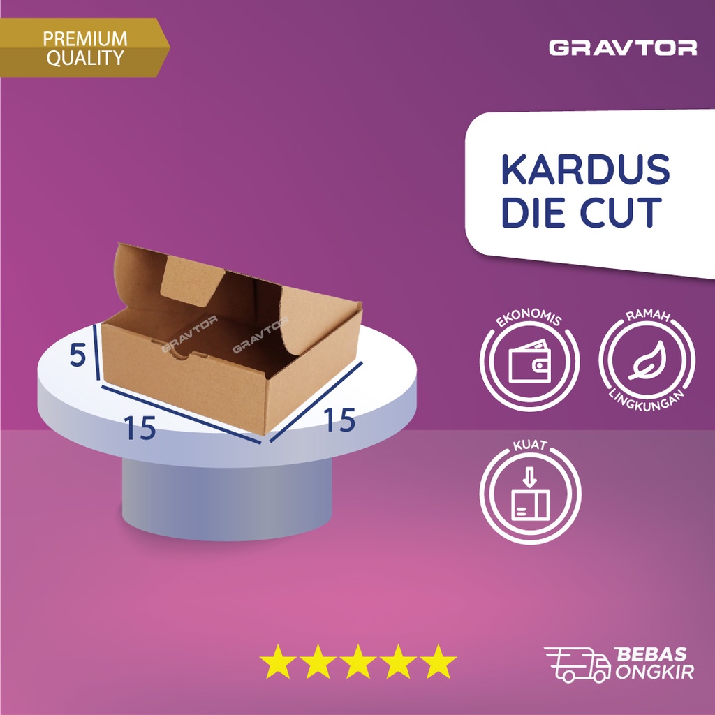 

Kardus Die Cut 15x15x5 - Packaging Box Dus Kemasan Box Pizza Kecil Polos Murah Baru
