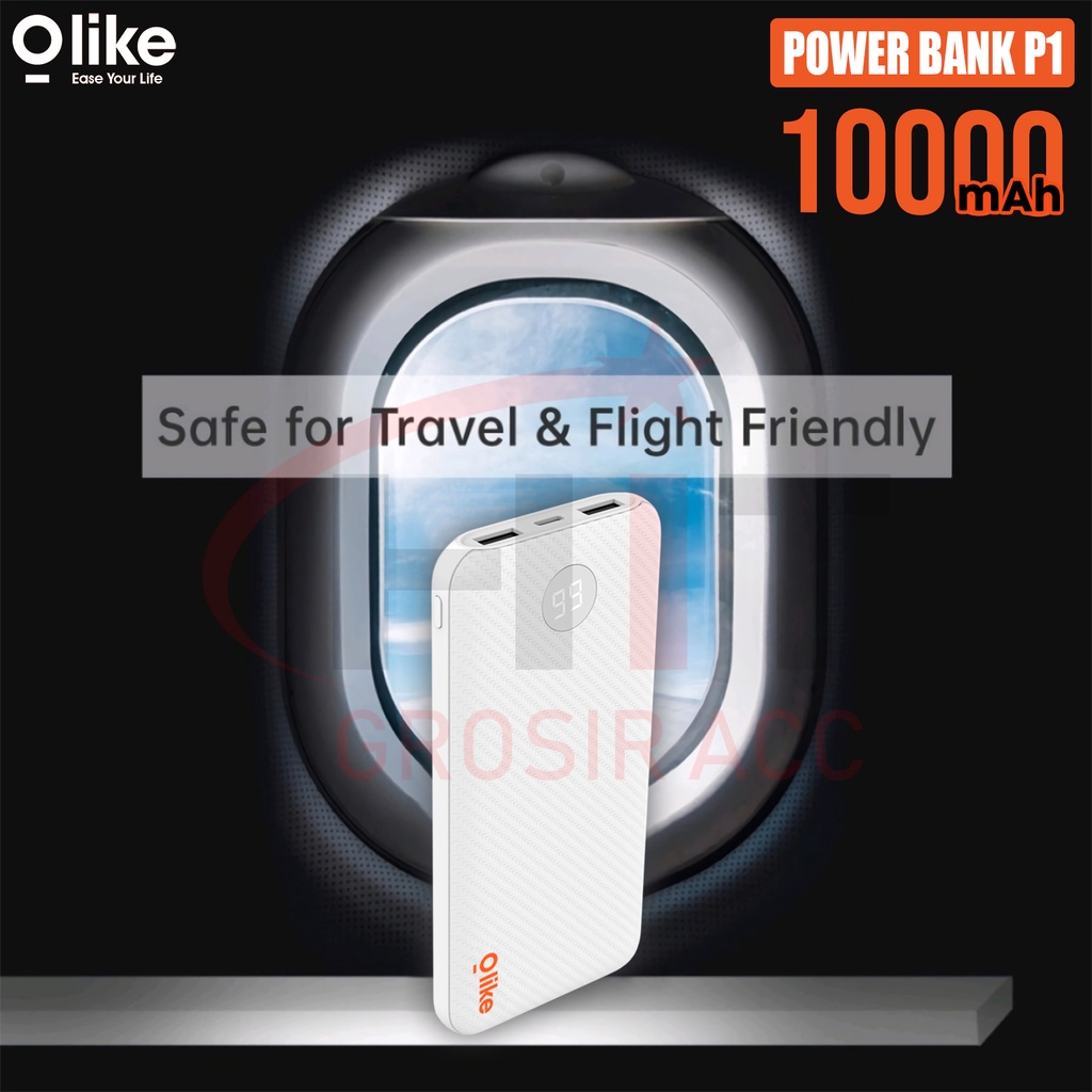 Powerbank Olike Dual USB Port 10.000 mAh LED Display Fast Charging P1