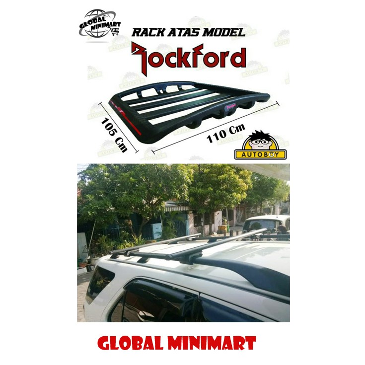 PALING MURAH  Paket Cross bar jepit roof rail + Rack Rockford Rush/Terios Lama