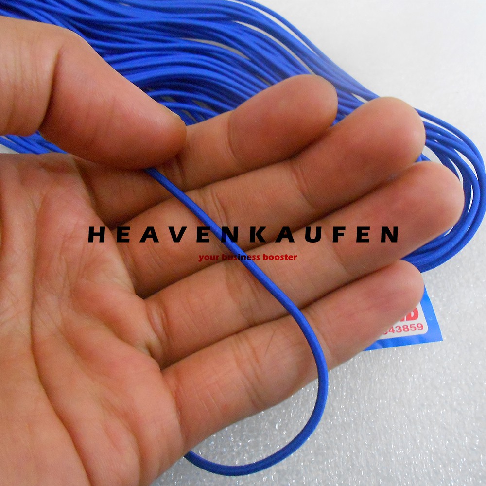 Tali Elastis Elastic Warna Biru Diameter Kecil 1,5 mm Meteran