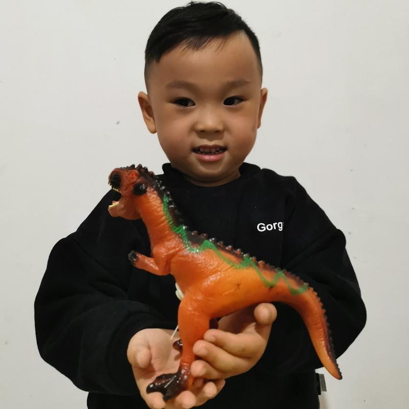 Mainan Boneka Dinosaurus Tyrannosaurus Triceratops Bahan Karet Lembut Untuk Anak