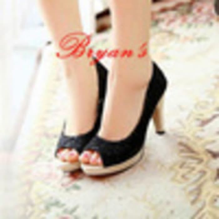 YB -Heels Brukat Black Nancy