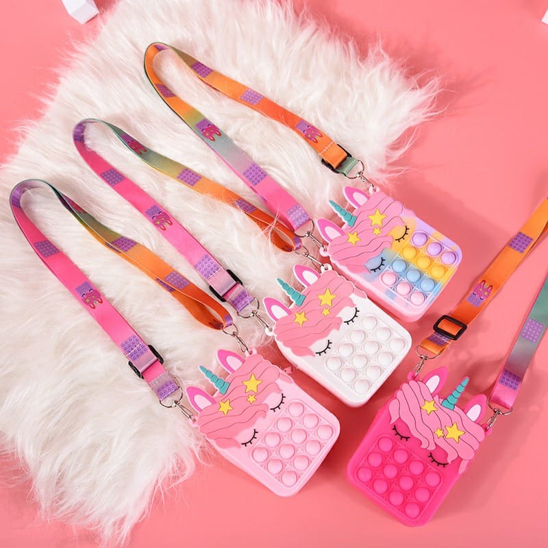 Tas Anak KARAKTER Lucu Terbaru Tas POP IT MINI KARAKTER Unicorn LoL Sapi dan lainNya