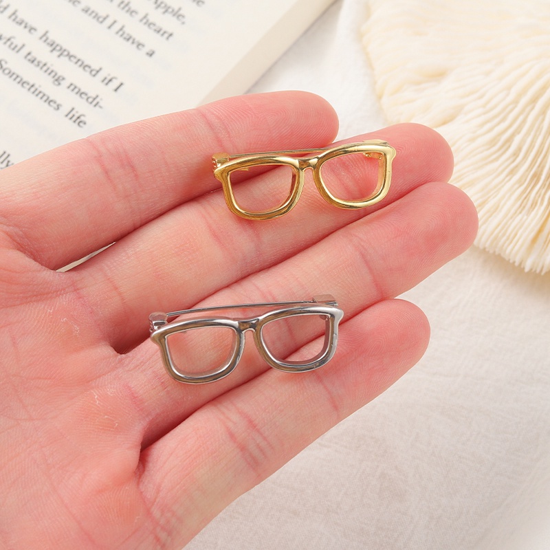 Glasses Frame Enamel Brooch Literary Mini Enamel Brooch Backpack Badge Collection Clothing Accessories Gifts for Friends