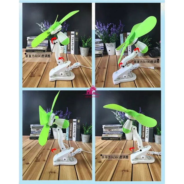 Kipas Angin Listrik Jepit Duduk Dinding Desk Fan Deskfan Karakter 3in1 20 Watt W / Gantung 20w 30w
