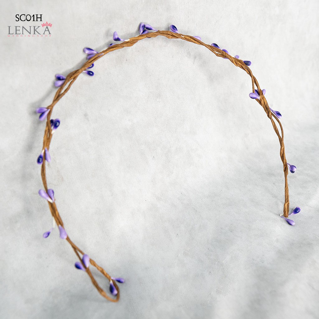 [SIAP KIRIM] PURPLE FLOWER CROWN SIMPLE AKSESORIS PESTA PERNIKAHAN SC01H