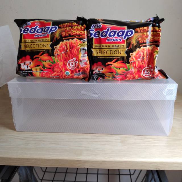 

Mie sedap korean spicy chiken 87 gr ( 8 bks ) + box plastik