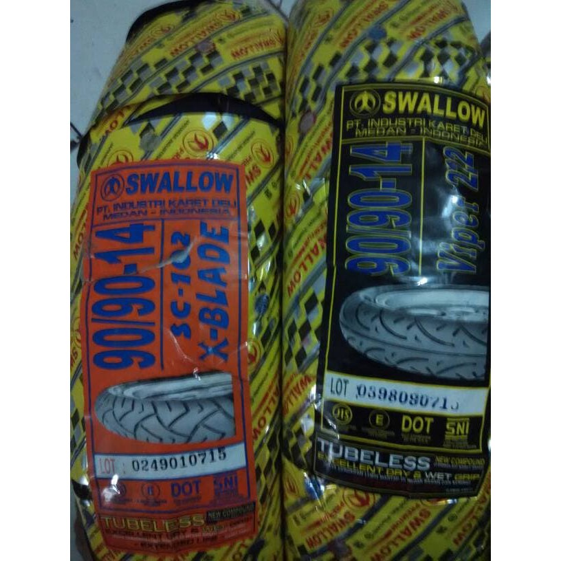 (100% GOOD QUALITY) ban luar tubeless swallow 90/90-14