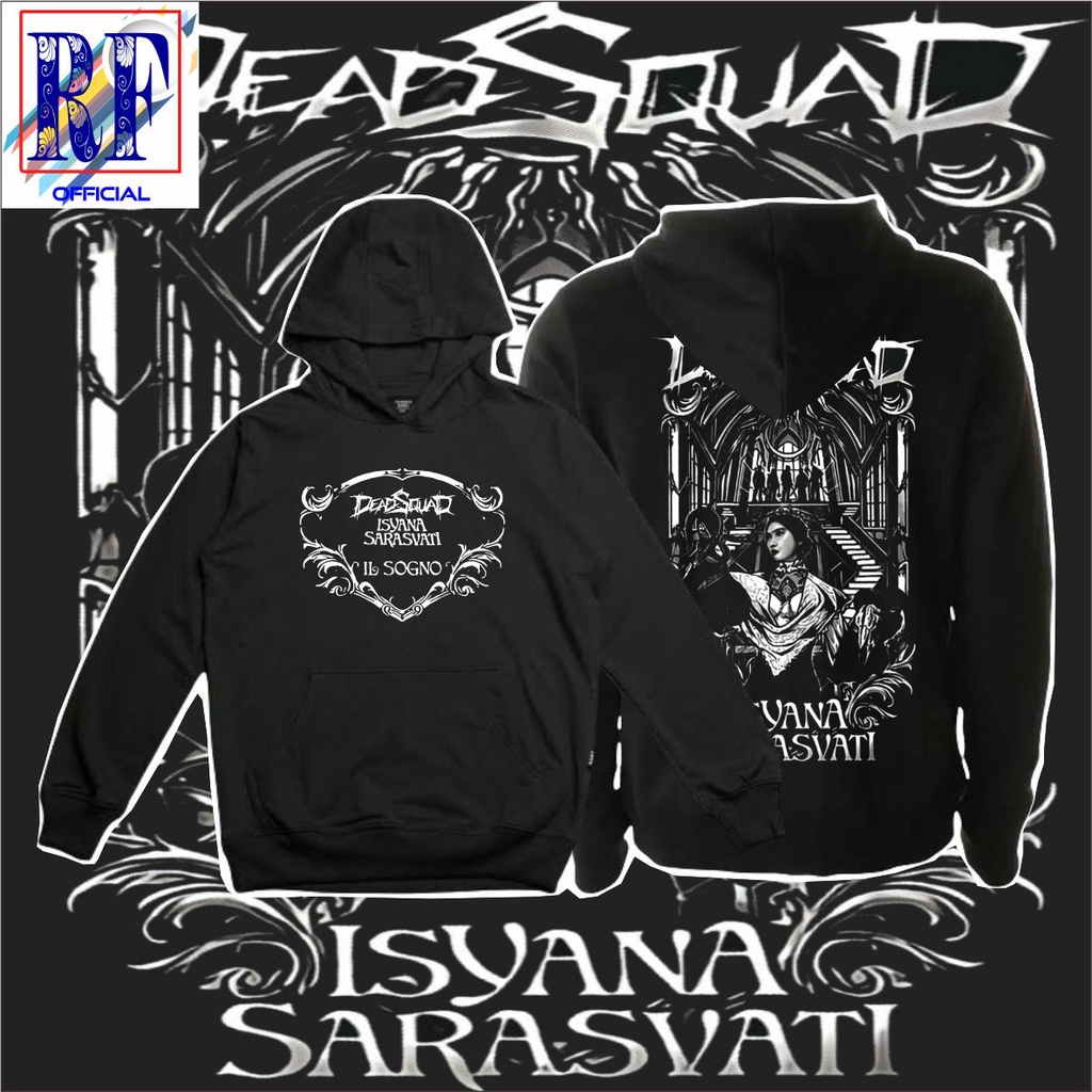Jaket Hoodie DEADSQUAD X ISYANA SARASWATI zipper musik rock jacket hitam polos / jaket deadsquad / j