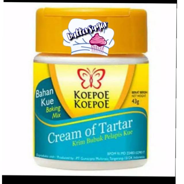 

CREAM OF TARTAR CAP KOEPOE KOEPOE 43 gr / KRIM BUBUK PELAPIS KUE / KUPU KUPU