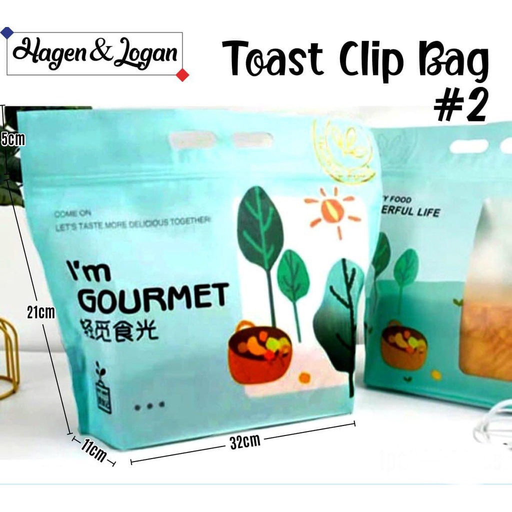 Toast Clip Bag / Plastik Roti Manis / Foodgrade / Plastik Roti Tawar isi 5 Pcs