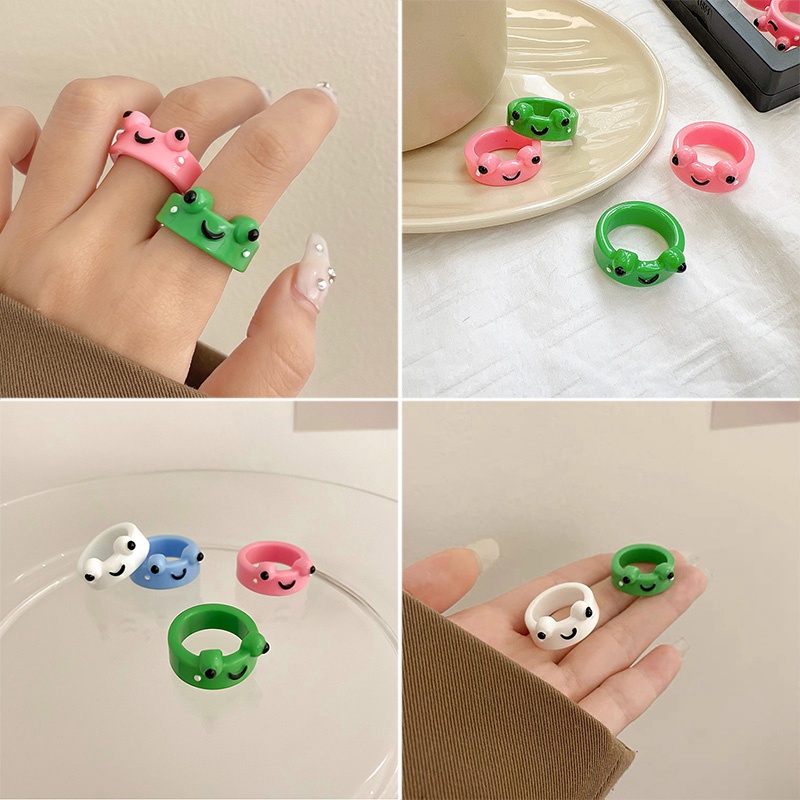 Cincin Desain Animasi Katak Untuk Wanita