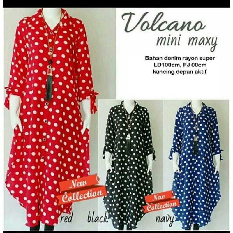 Volcano mini maxy dress fashion muslim remaja wanita