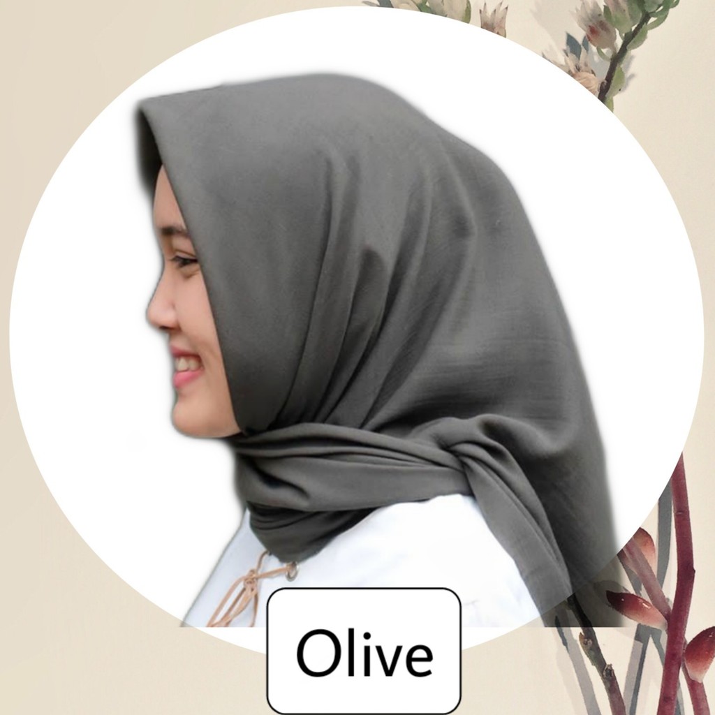 Jilbab Voal Hijau Army Zaitun Olive