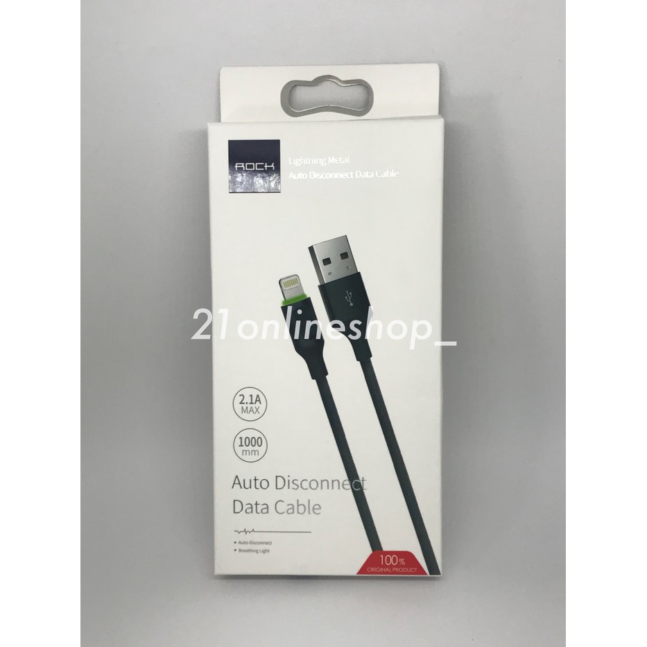 KABEL AUTO DISCONNECT FAST CHARGING ROCK 2,1A IPHONE 1M