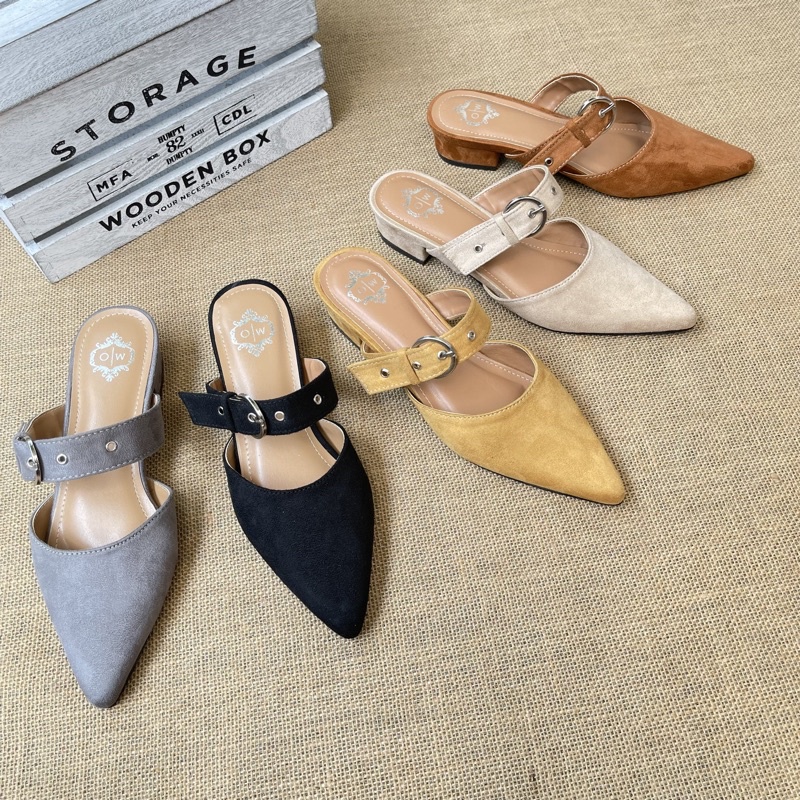 Faduzzi Sandal Mules Wanita NIKITA Ujung Lancip Tinggi 3Cm