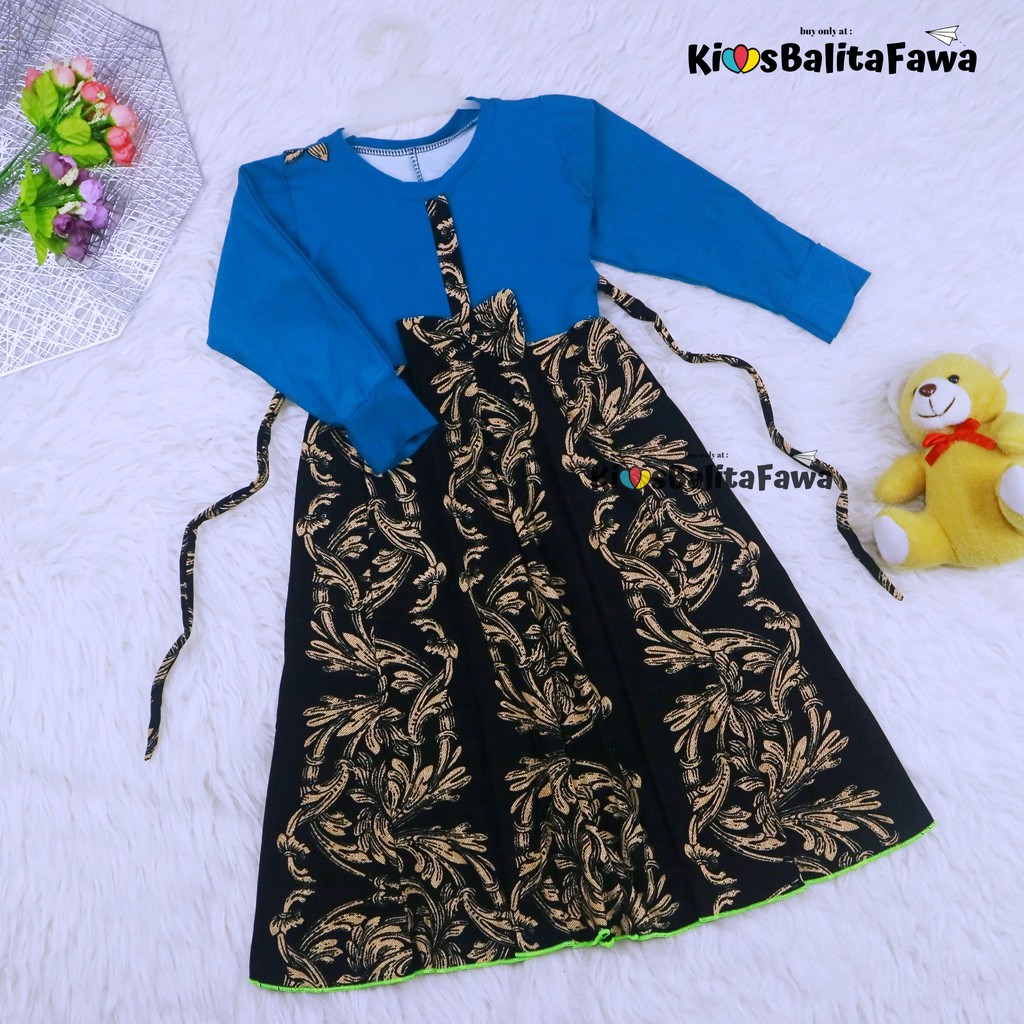 Gamis Pita Uk 4-5 Tahun / Gamis Anak Perempuan Dress Muslim Murah Lengan Panjang Pita Ademn Motif